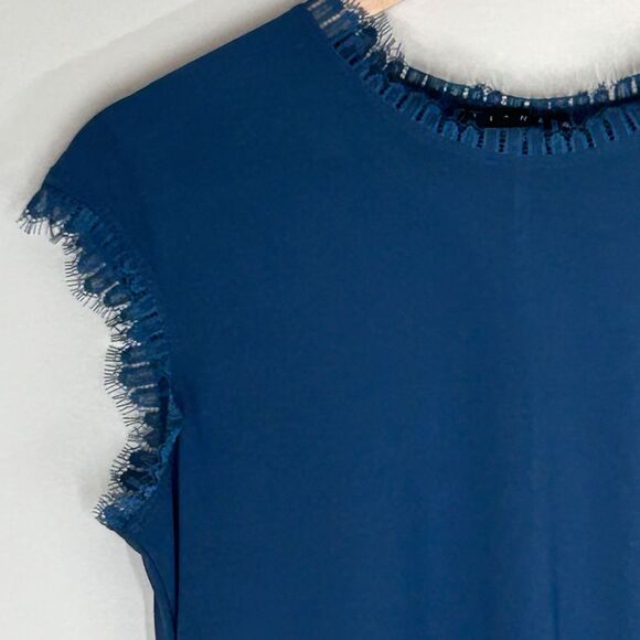 Tiana B. NWT Dress Sleeveless‎ Womens Medium Teal Lace Trim Knee Length - Picture 6 of 12